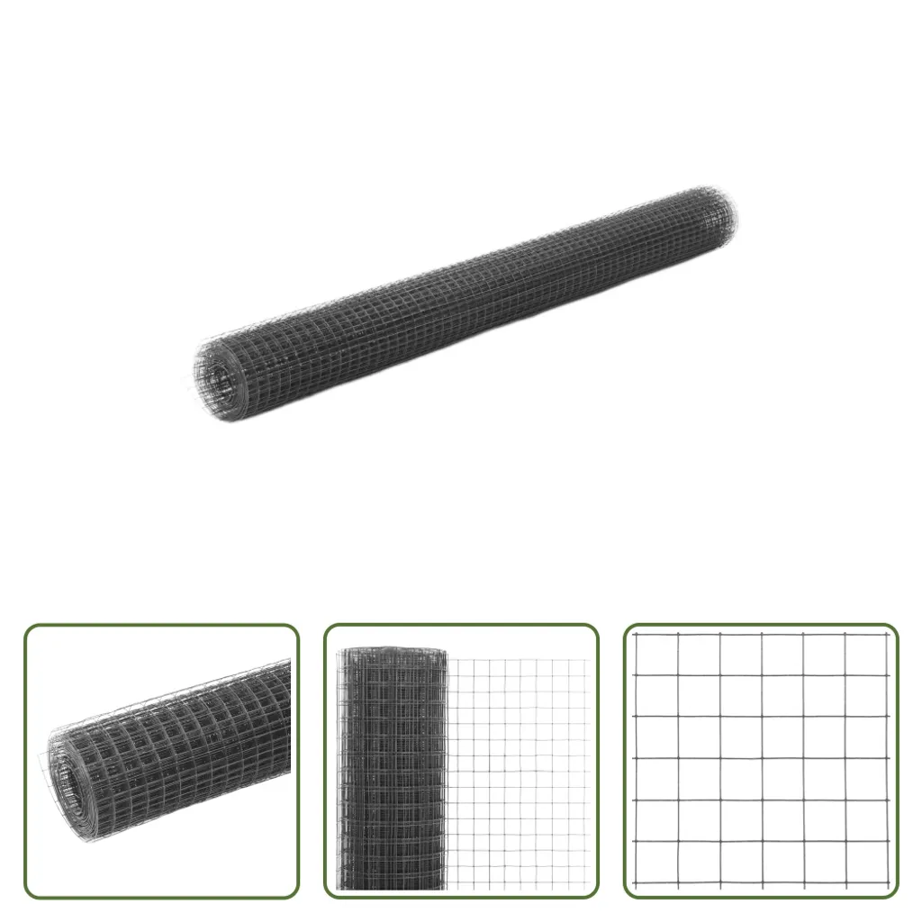 Rete Metallica Grigia 25x1,5m per Giardino Moderno - The Living Store