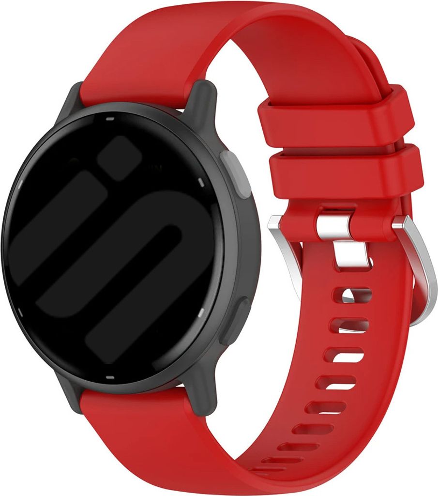 Strap-it Smartwatch Silikon Classic Armband – passend für Garmin Vivoactive 4 (45mm) / Venu 2 / Venu 3 / Forerunner 255 / Forerunner 265 – rot
