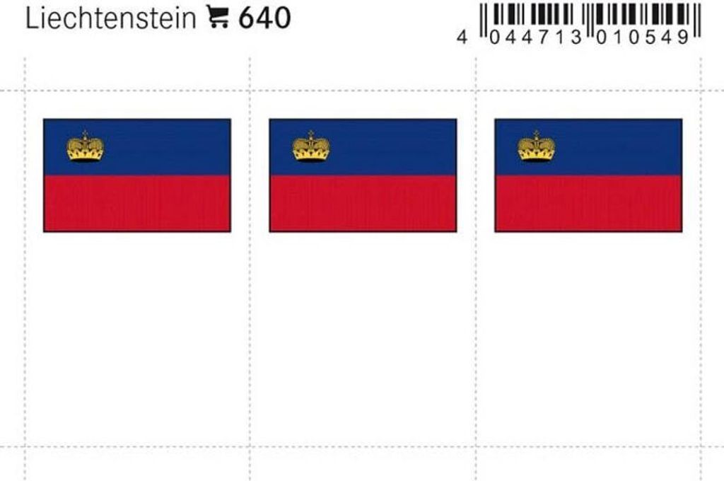 Lindner 640 Flaggen-Sticker: Liechtenstein