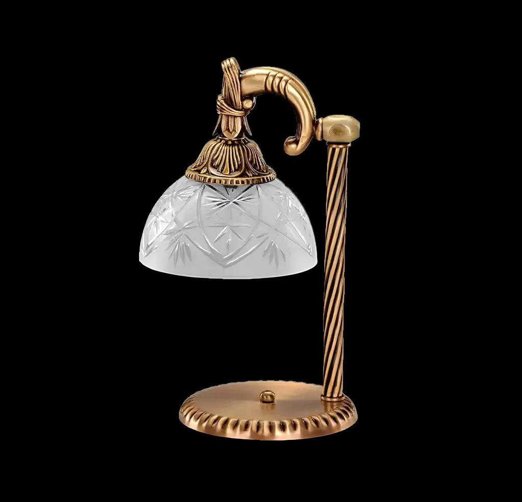 Lampe de Table Art Déco en Verre Gris et Or - Luminaire Design 45cm