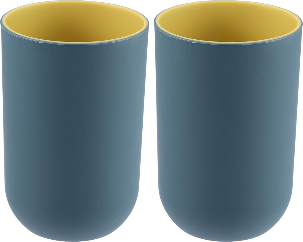 2 Stück Badezimmer Tassen Zahnbürste Tasse Badezimmer Ersatz Tiefe Blau 4.33 ''x2.76 '' 350ml