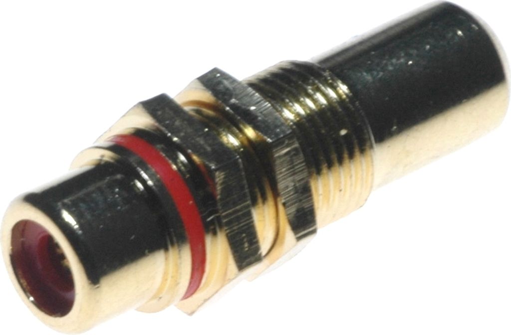 Lyndahl LKPA015 RCA Cinch Durchgangsdose für Frontplattenmontage, hartvergoldet Farbe: Rot