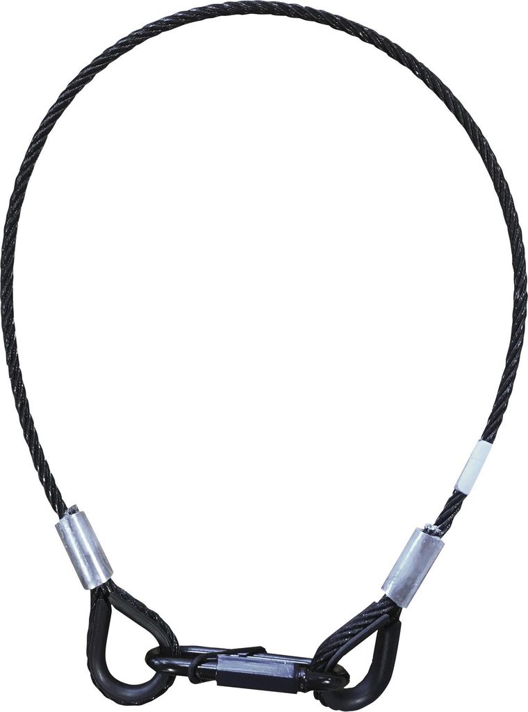 Showgear Safety cable 6 mm - BGV-C1 WLL: 20 kg - 100 cm - schwarz