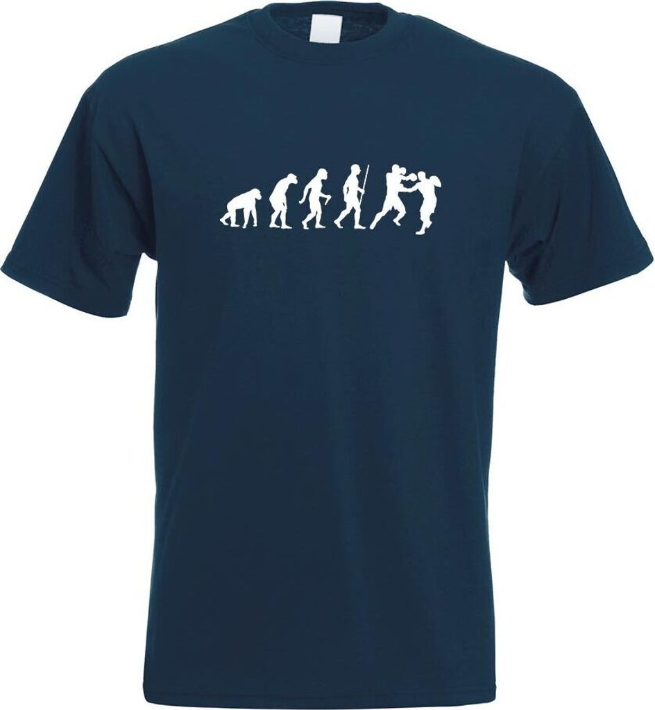 Kiwistar - T-Shirt - Navy - Boxen Knockout Evolution Motiv Bedruckt Funshirt Design Print - mit Motiv Bedruckt - Funshirt Design - Sport - Freizeit...