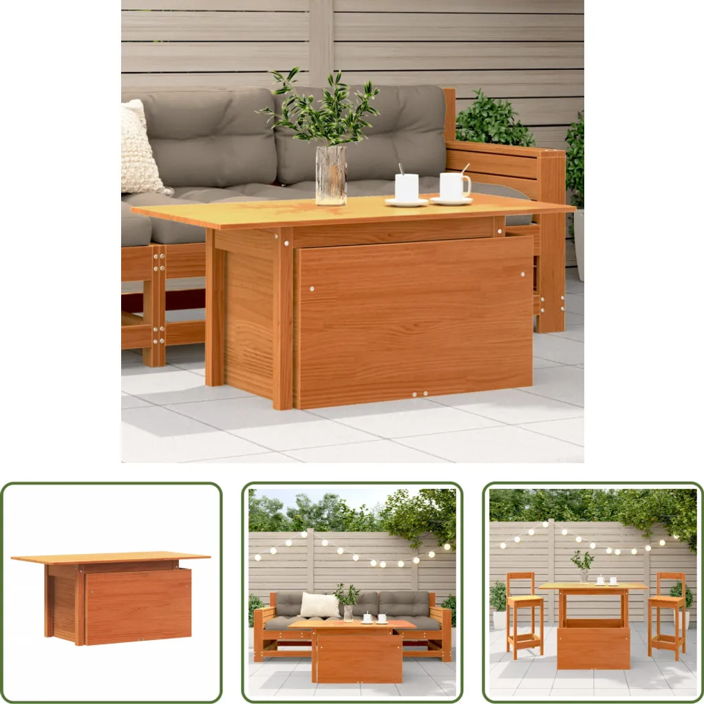 Tavolo da Giardino 100x50x75 cm in Pino Massiccio Marrone Cera