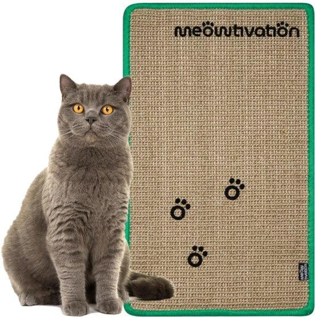 Tapis chat griffoir sisal vert 50x30 cm pour protéger canapé et rideaux
