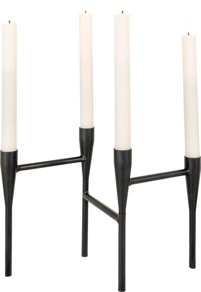 Bougeoir noir Vizela design minimaliste fini mat pour intérieur