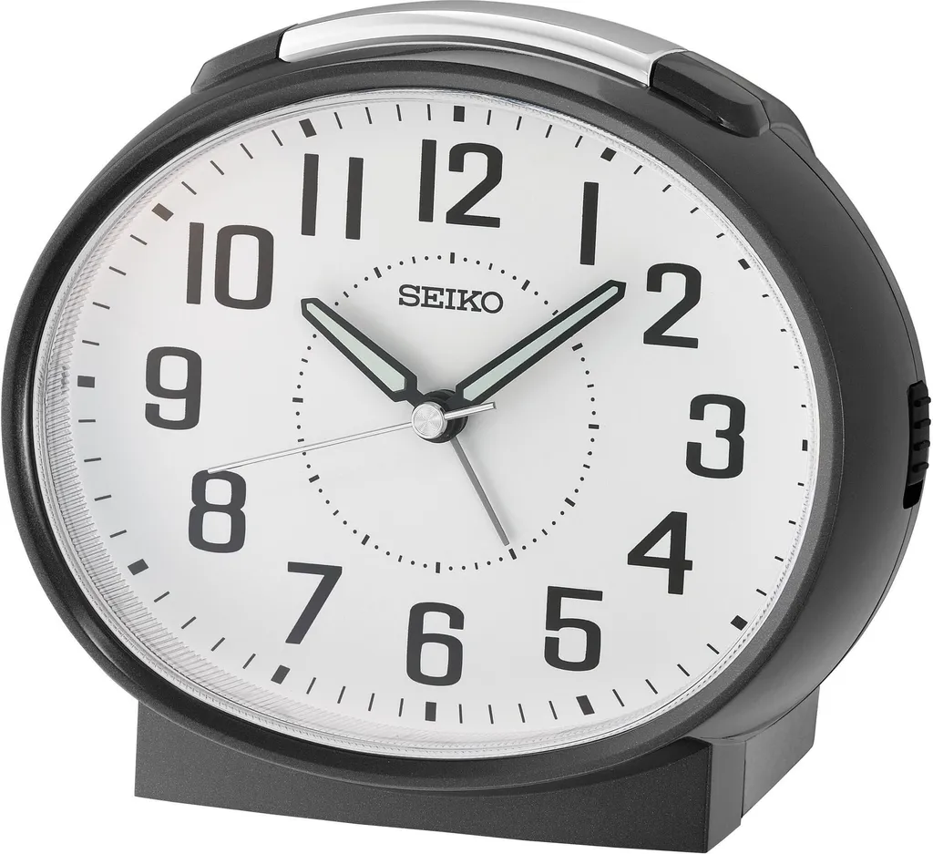 Réveil Seiko Clocks QHK059K Noir à Quartz avec Alarme Bell et Silencieux