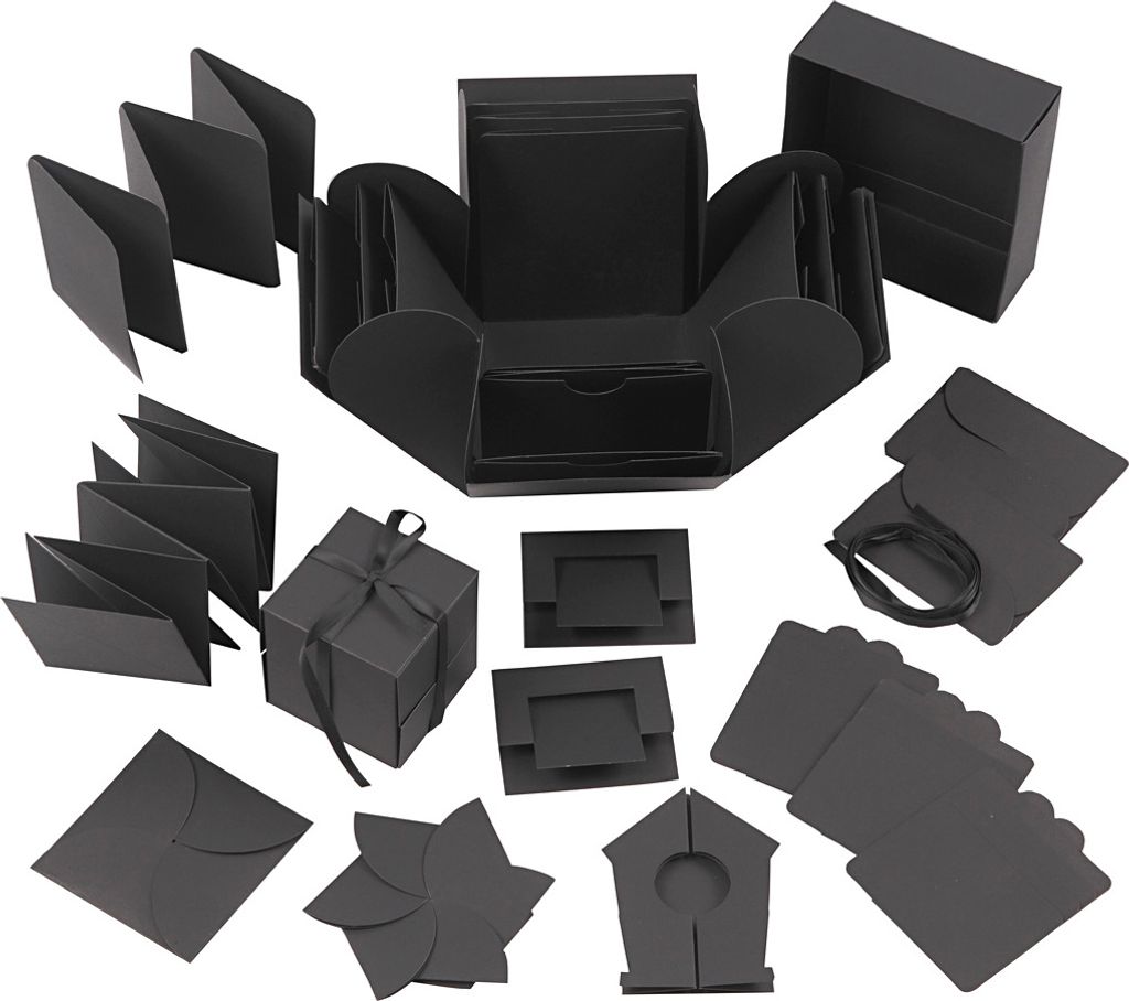 Creativ Company Geschenk Explosionsbox schwarz 12x12 cm Produktbild 