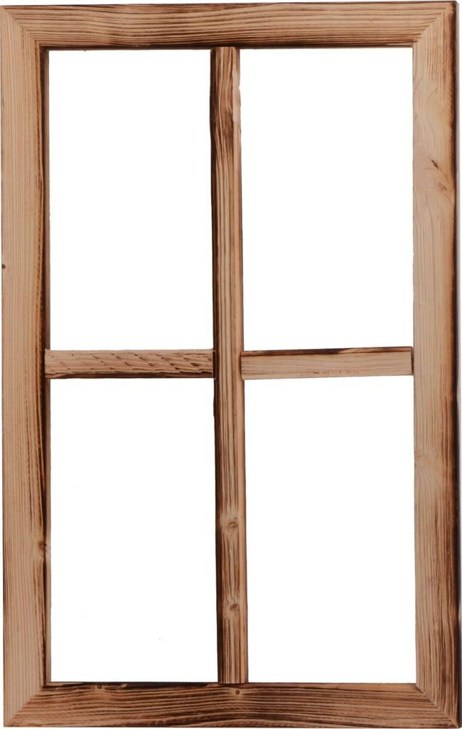 UNUS Fenster Holz Fensterrahmen Vintage Holzfenster Shabby Wanddeko 50x32x2cm