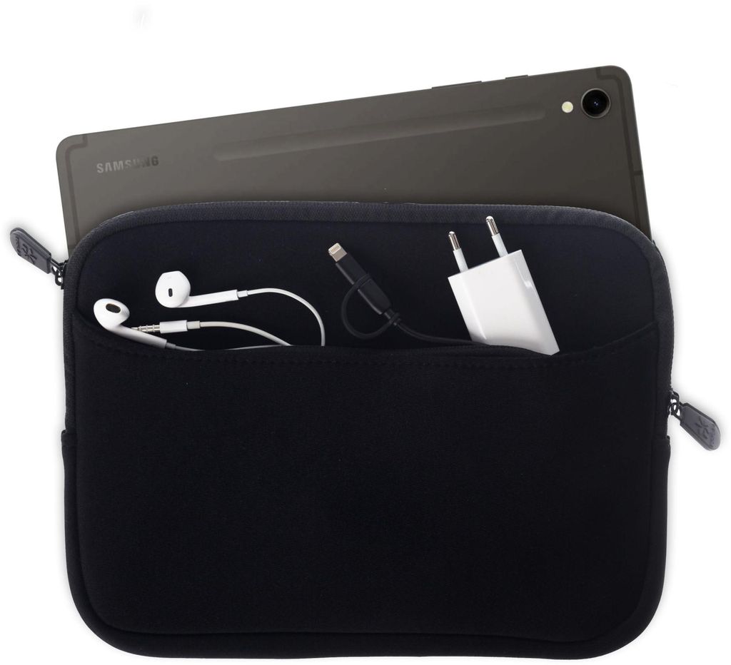 honju Darkroom Samsung Galaxy Tab A9+ (Plus) / Tab Active4 Pro/Tab S9 / Tab S9 FE Tasche (Neopren Sleeve mit großem Außenfach, Mikrofaser Innense...