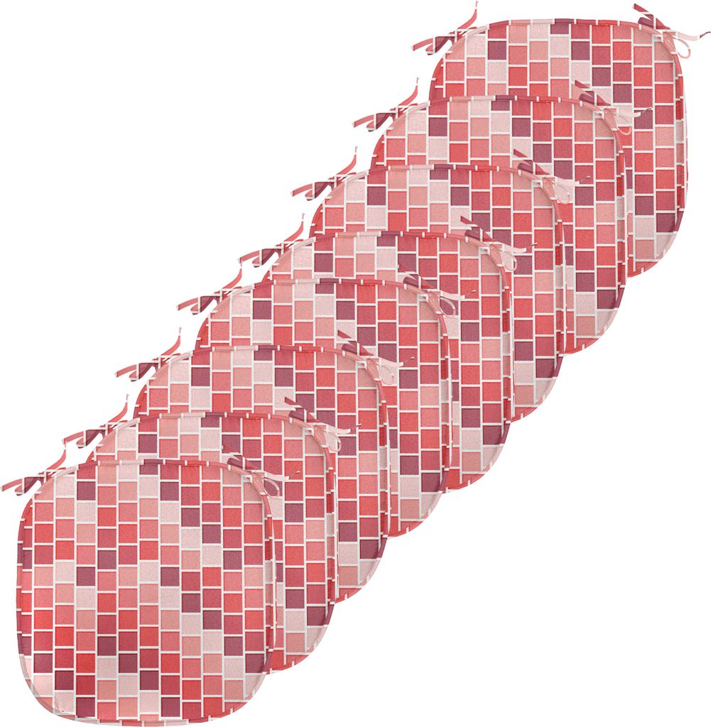 ABAKUHAUS Geometrisch Polster für Esszimmerstühle, Tile Quadratisch Rechteck, Dekoratives wasserfestes Kissen mit Riemen für Küchensitze, 40 cm...