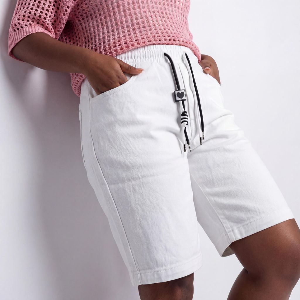 Bermuda Jeans Shorts Mom Fit Kurze Sommerhose mit Stretch Größe 34-48 für Damen