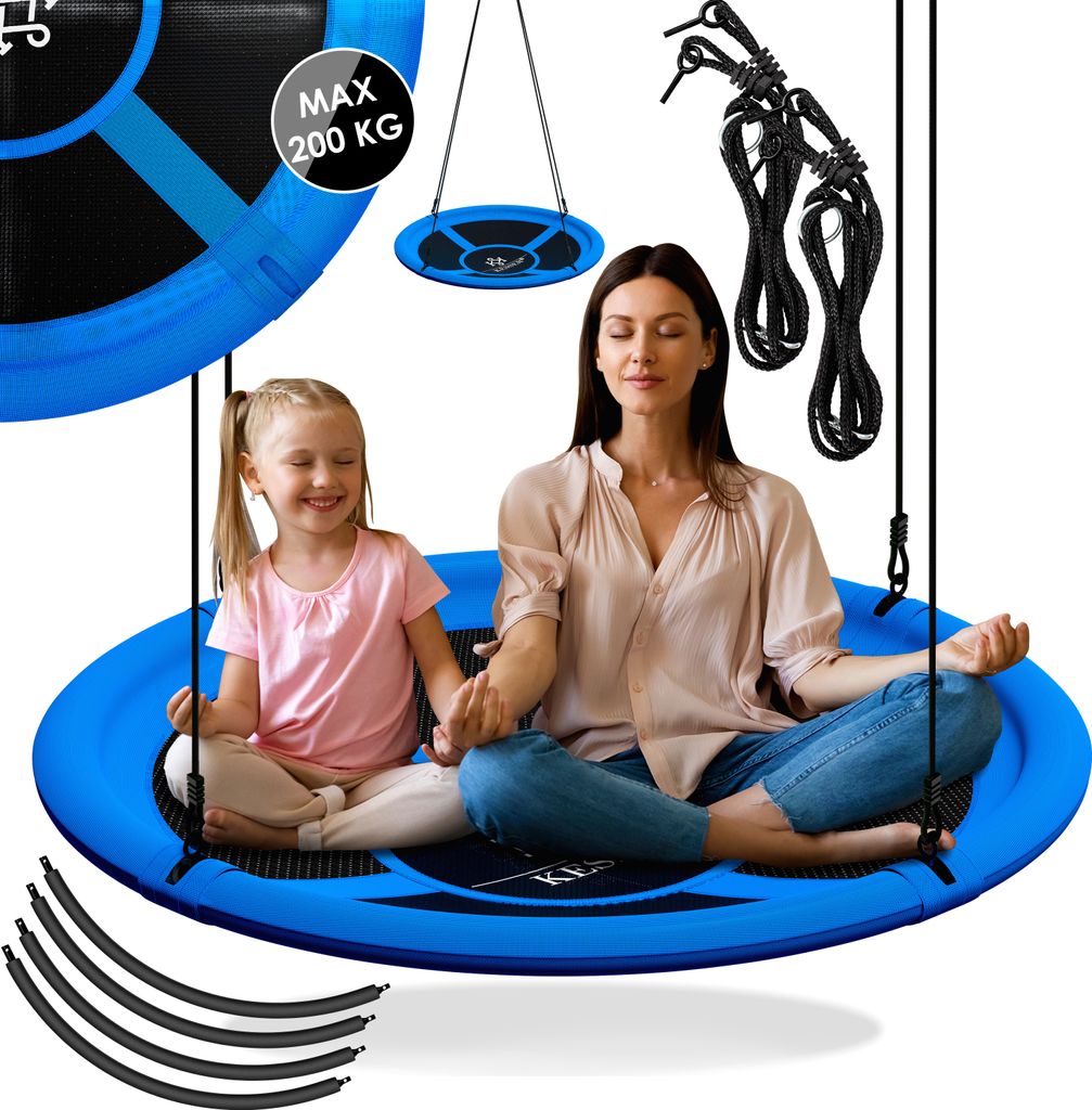 KESSER® Nestschaukel 60cm Tellerschaukel Hängeschaukel Rundschaukel Schaukel verstellbar Garten-Schaukel Kinderschaukel Indoor - Outdoor-Schaukel für Kinder & Erwachsene