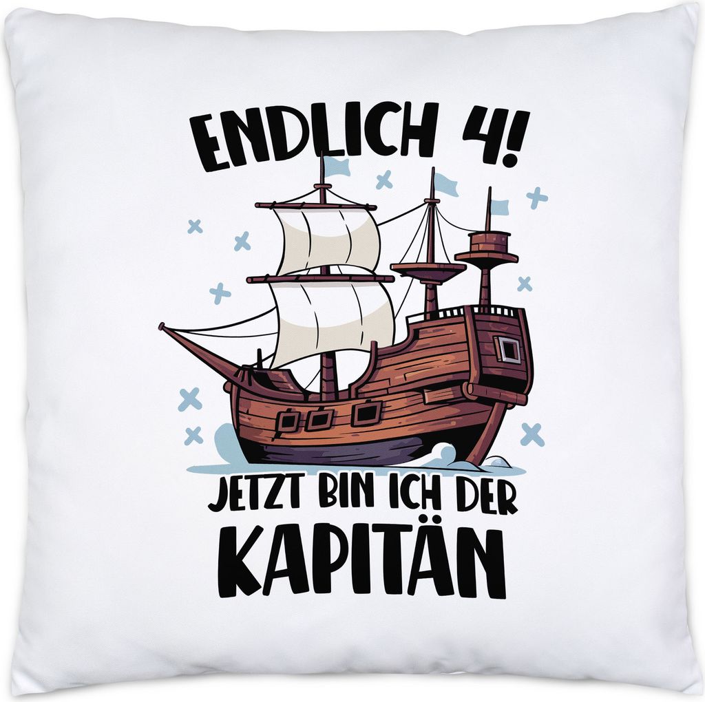 Geburtstag 4 Jahre Kissen inkl. Füllung 4 Jahre 4. Geburtstag Pirat Piraten Motto