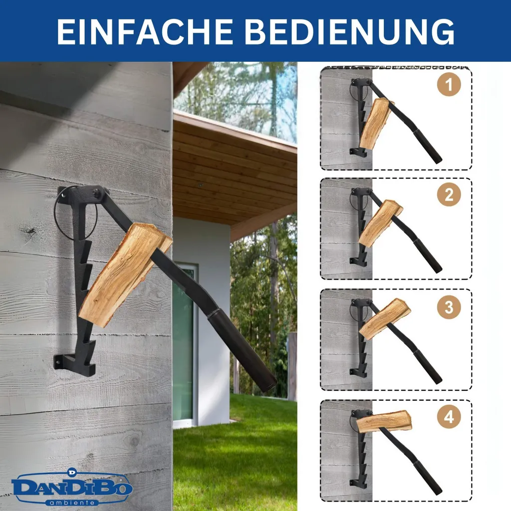 Fendeur de bois d'allumage stable et robuste pour fixation murale - 3