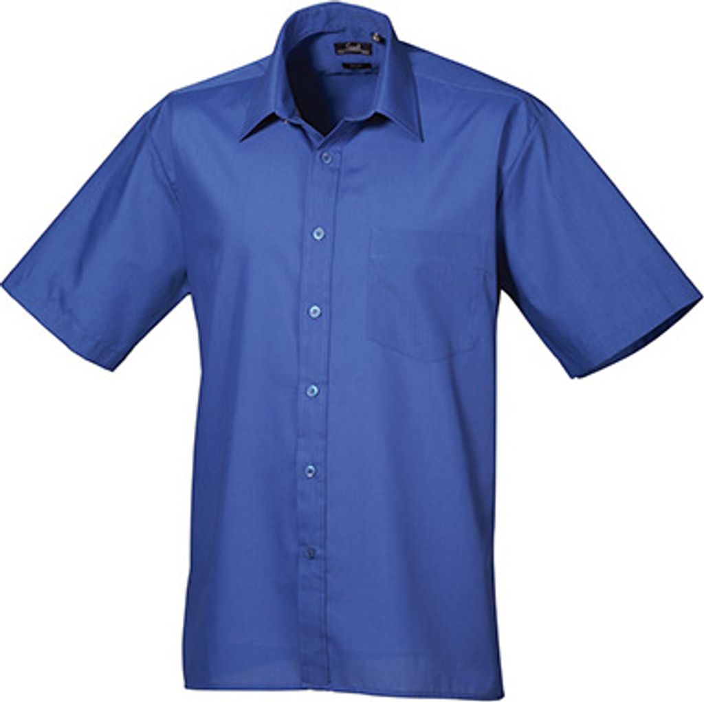 Premier Workwear Herren Popeline Hemd kurzarm PR202 royal 48 (19)