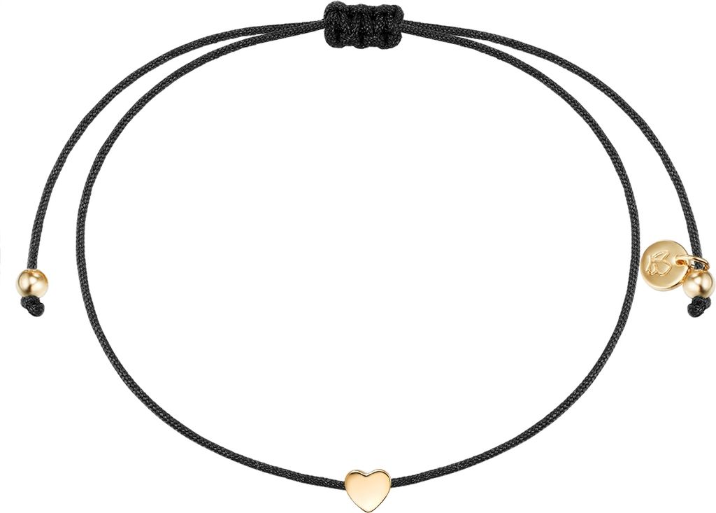 Armband Sterling Silber gelbgold Textil (schwarz)