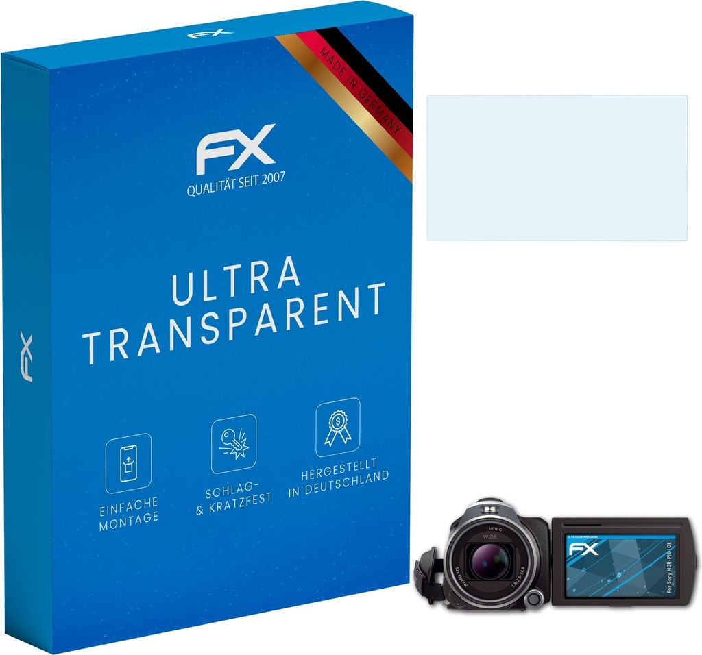 atFoliX FX-Clear 3x Schutzfolie kompatibel mit Sony HDR-PJ810E Displayschutzfolie