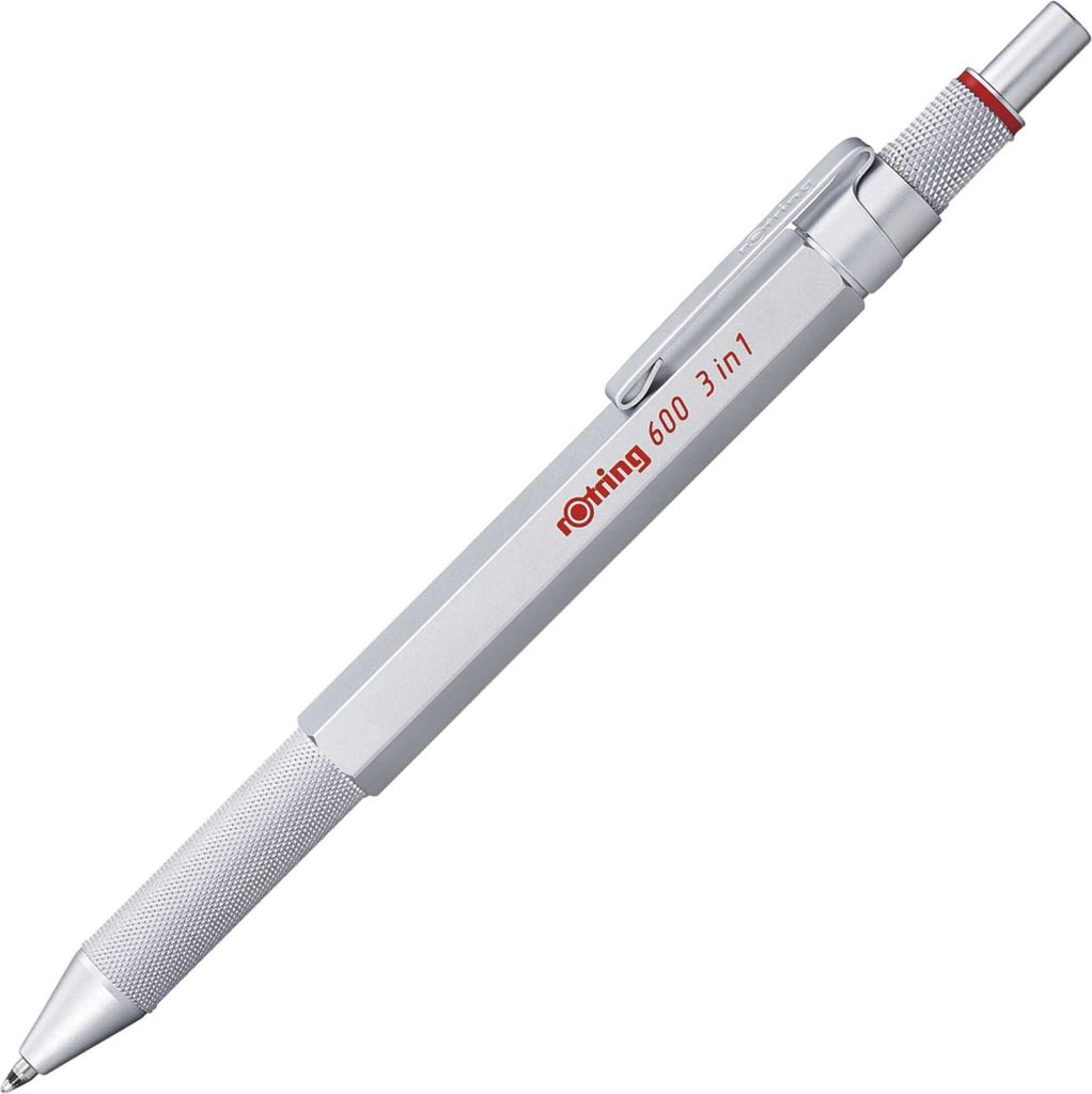 rotring 600 Multipen 3in1 silber Feinminenstift Kugelschr. Produktbild 