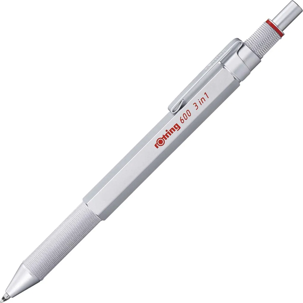 Solution 3-en-1 rOtring 600 Multipen Argent : Ne Perdez Plus Vos Stylos