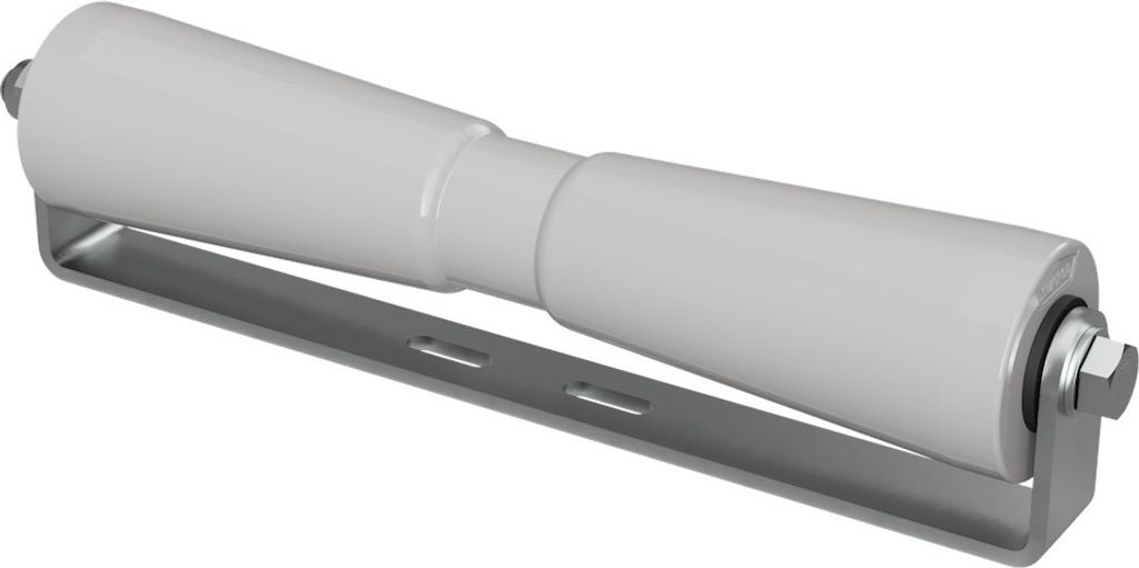 Polyurethan Kielrolle mit Halter Sliprolle Bootstrailer Sliphilfe verzinkt SUPROD, 400 mm, grau