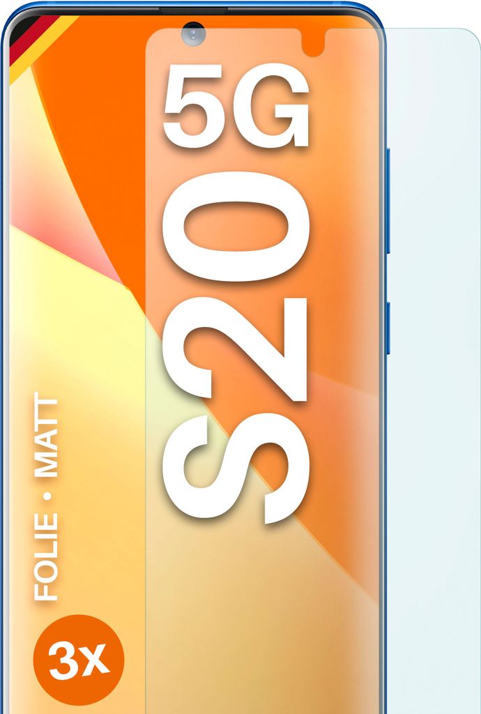 moex 3x Schutzfolie kompatibel mit Samsung Galaxy S20 5G - Displayschutzfolie Anti Reflex Folie, Matt