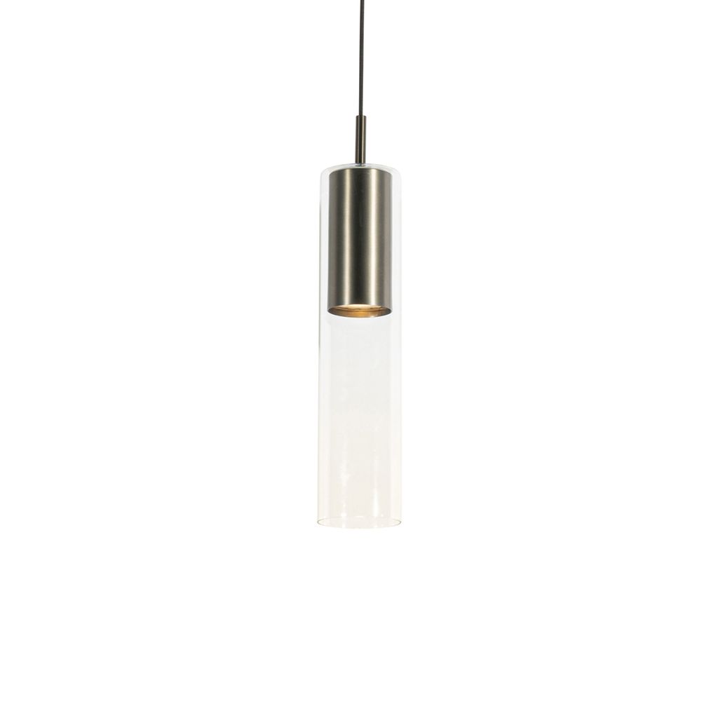 QAZQA - Moderne Hängeleuchte Gunmetal für 1-phasiges Schienensystem I Spotlight I Deckenspot I Deckenstrahler I Strahler - Iconic Lloyd I Wohnzim...
