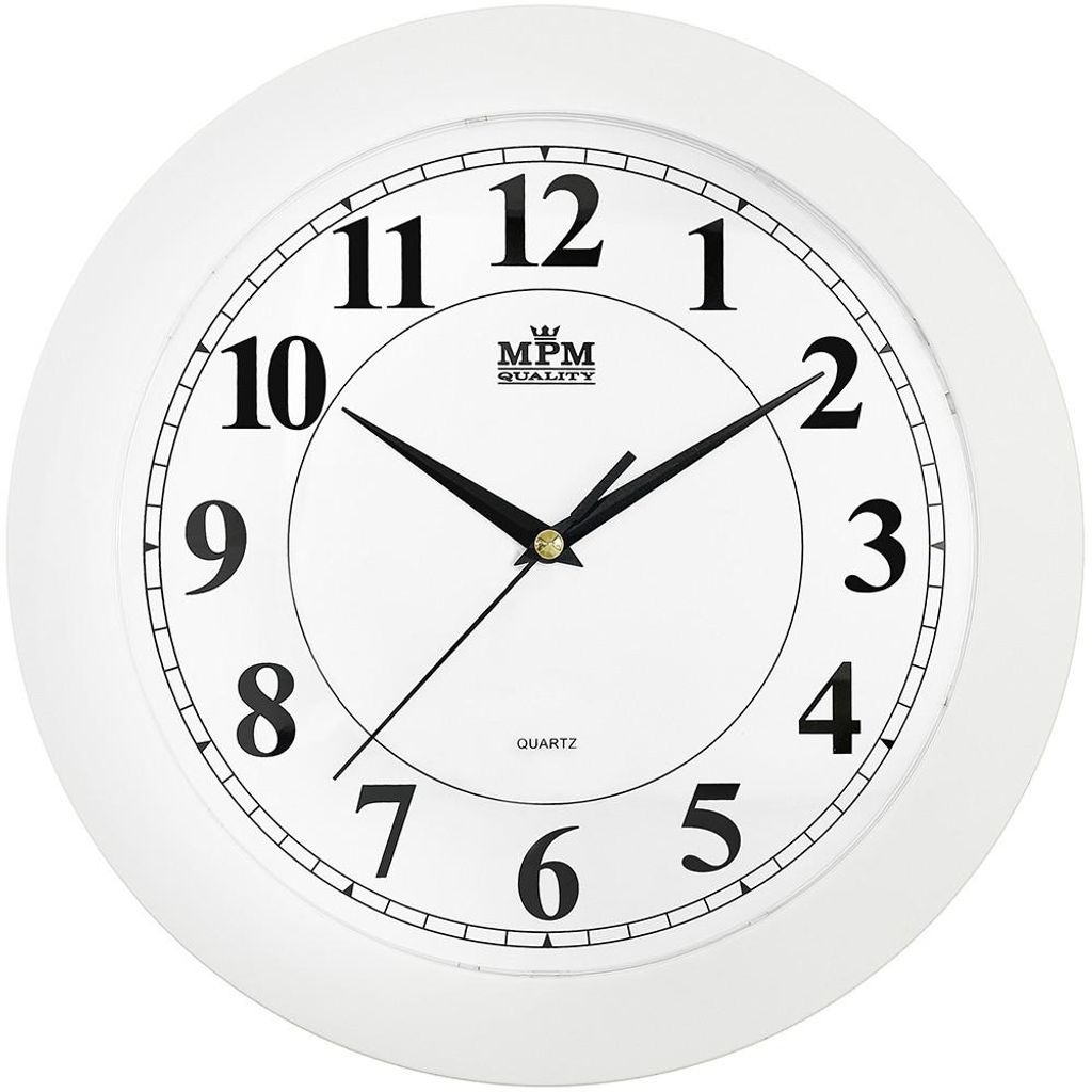 MPM-Quality Wanduhr Jarmila rund 310 mm Kunststoff Weiß
