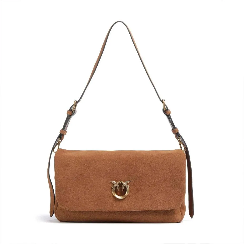 Sac Pinko Click Soft Baguette Marron - Sac à Main Femme avec Boucle Love