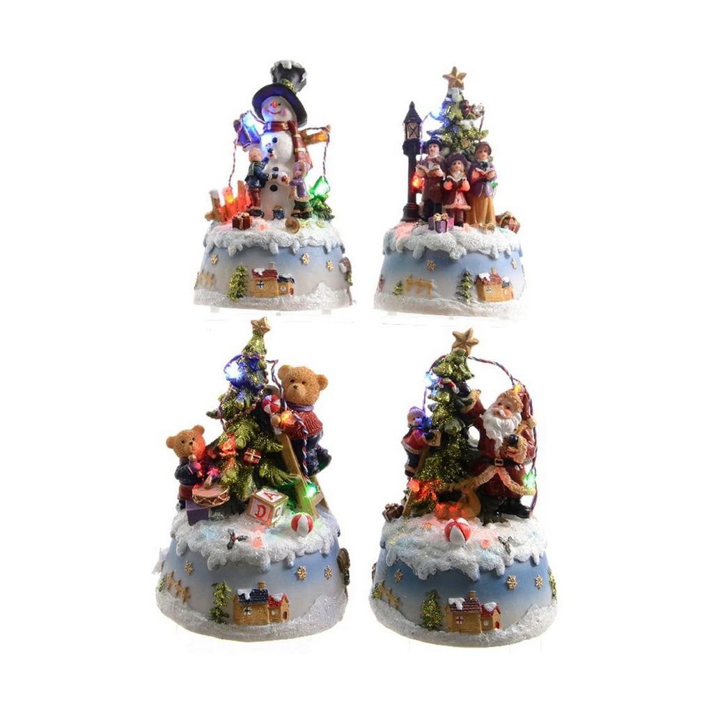 Weihnachtsfiguren mit LED, 10x9x15,5 cm, 3xAA, assortierte Modelle