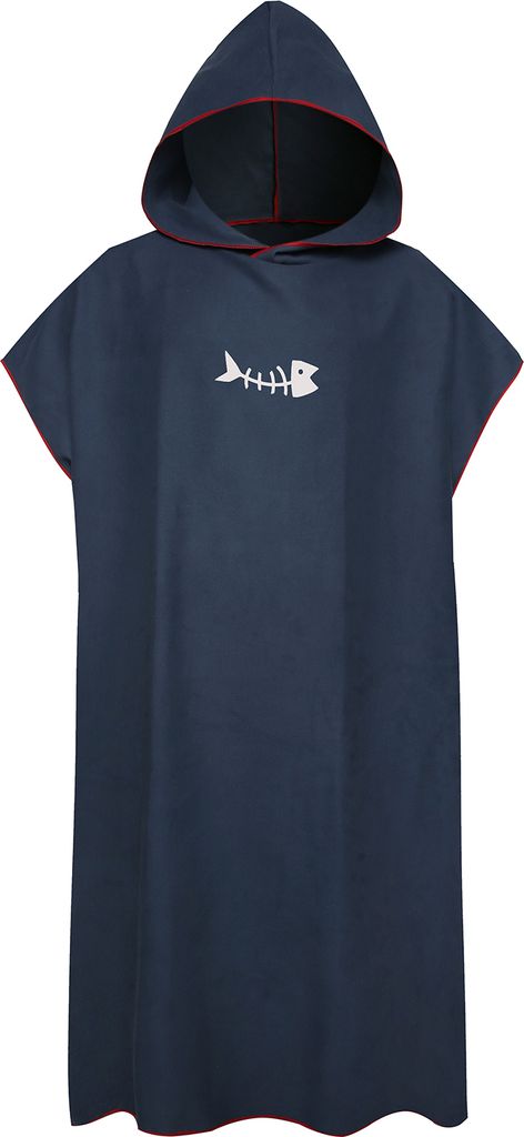 Surf Poncho Wickeltuch Schnelltrocknende Robe mit Kapuze Mikrofaser Stranddecke Badetuch Badetuch Neoprenanzug Strandponcho fuer Erwachsene Dunkelblau