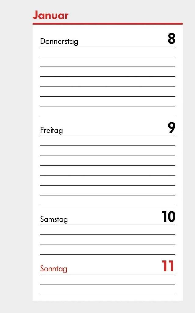 A page from a calendar showing dates and days of the week.