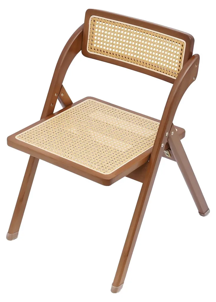 Chaise pliante rétro en bois de noyer avec structure robuste - Réf 4520
