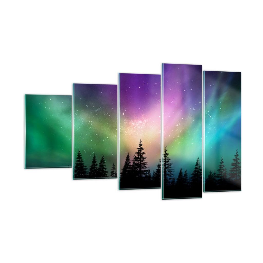 Bilder auf glas - Aurora Polar Nacht - 100x60cm - Glasbilder - Wandbilder - Kunstdruck - zum Aufhängen bereit - Wanddekoration aus Glas - Glas Bil...