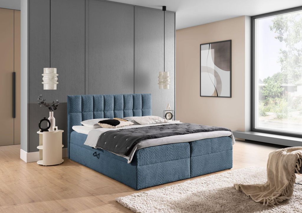 YOURHOUSE24 Boxspringbett Panama Doppelbett Bettgestell Lattenrost (Farbe: coral 10, Größe: 180x200 cm)