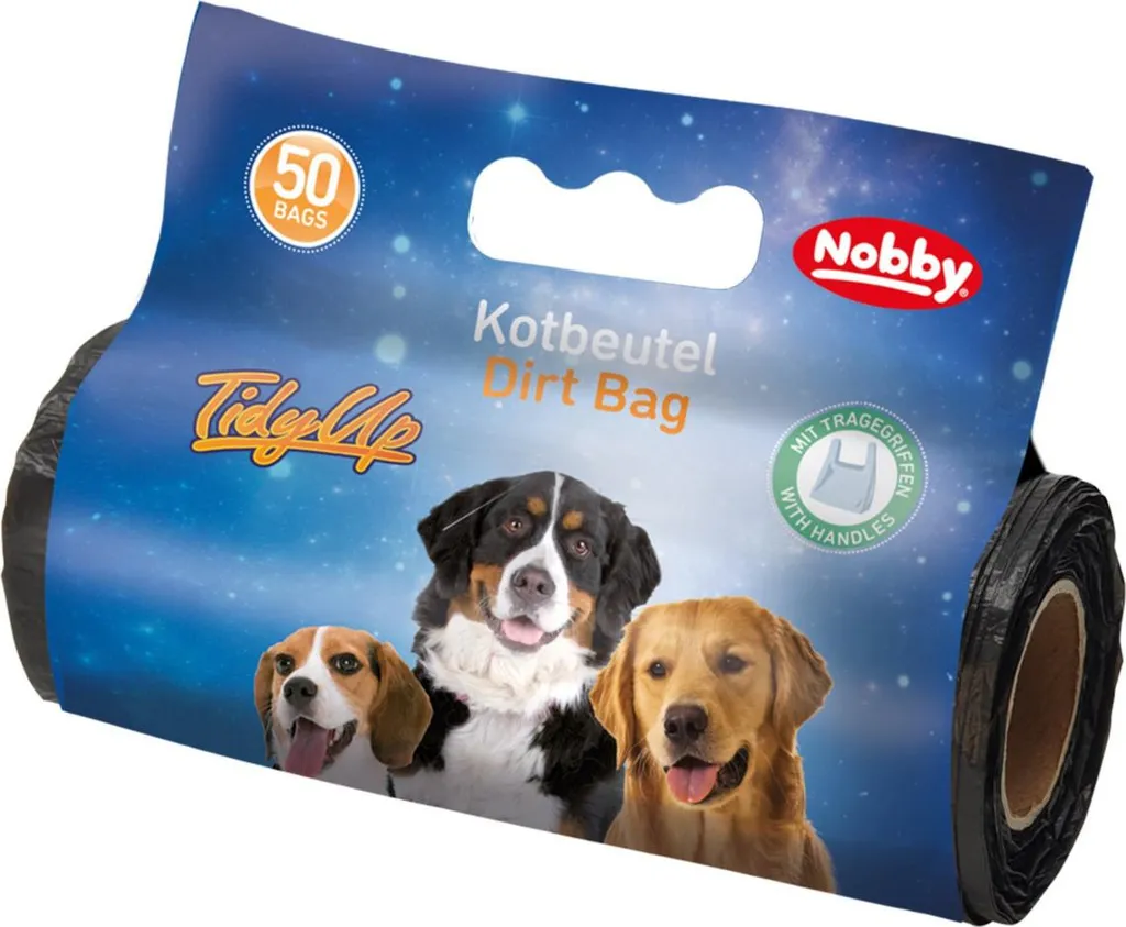 Offerta Nobby TidyUp: 50 Sacchetti Cacca Cane Neri Manico Resistenti