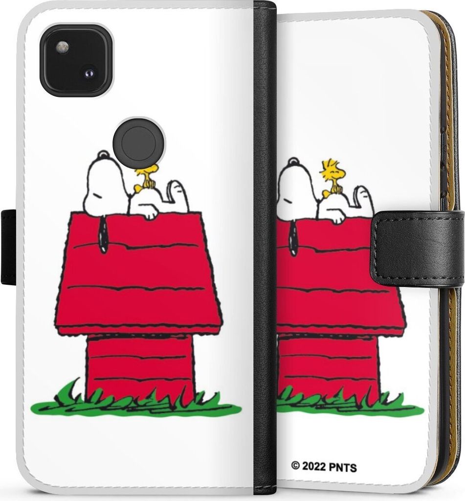 DeinDesign Klapphülle für Google Pixel 4a Handytasche Lederhülle Tasche Offizielles Lizenzprodukt Peanuts Snoopy