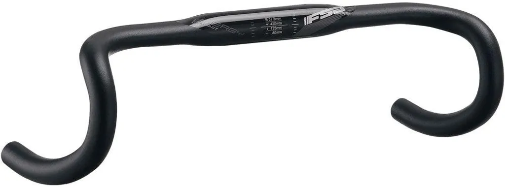 Guidon de Route FSA Energy Compact ACR 400mm Noir pour Vélo de Course