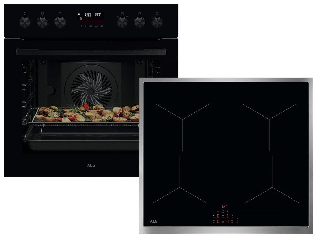 AEG AH53B Set Pyrolyse Herd OU5PE40AK + Induktionskochfeld OIX64A00XB