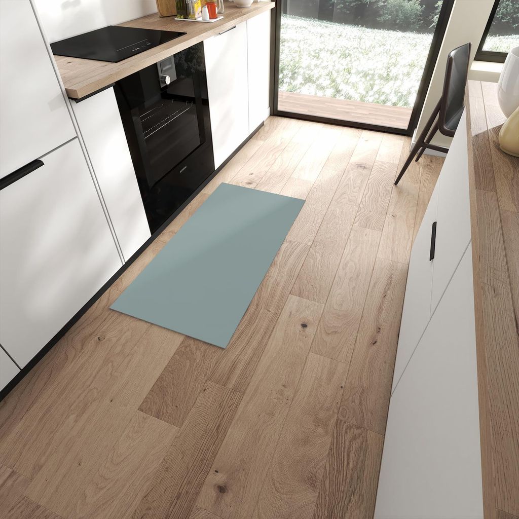 Küchenteppich 60x120cm rutschfest & abwischbar PVC Läufer - Grauer Hintergrund I