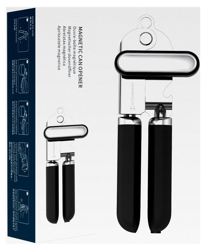 Manueller Dosenöffner mit superscharfer Sandvik 12C27 Klinge, geeignet für Senioren, ohne scharfe Kanten, einstellbarer multifunktionaler Dosenö...