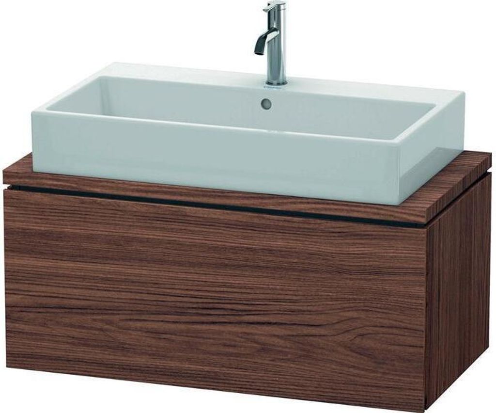 Duravit Waschtischunterschrank Compact L-Cube 92x47,7cm, Nussb dkl., f Kons, 1 Auszug