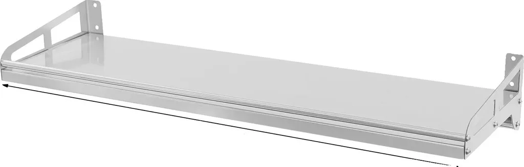 Étagère murale en acier inoxydable argenté - Support robuste 40cm