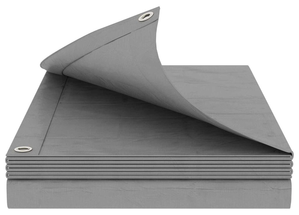 Platte zeildoek, lichtgrijs, 8 x 8 m, 260 gsm PE Productafbeelding 