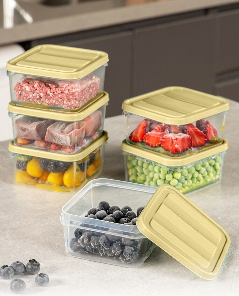 Hermia Concept, YYBLLA3506LI - Yellow, Aufbewahrungsbox-Set (6-teilig), 100 % KUNSTSTOFF, Gelb, 9 x 9 x 5,5 cm