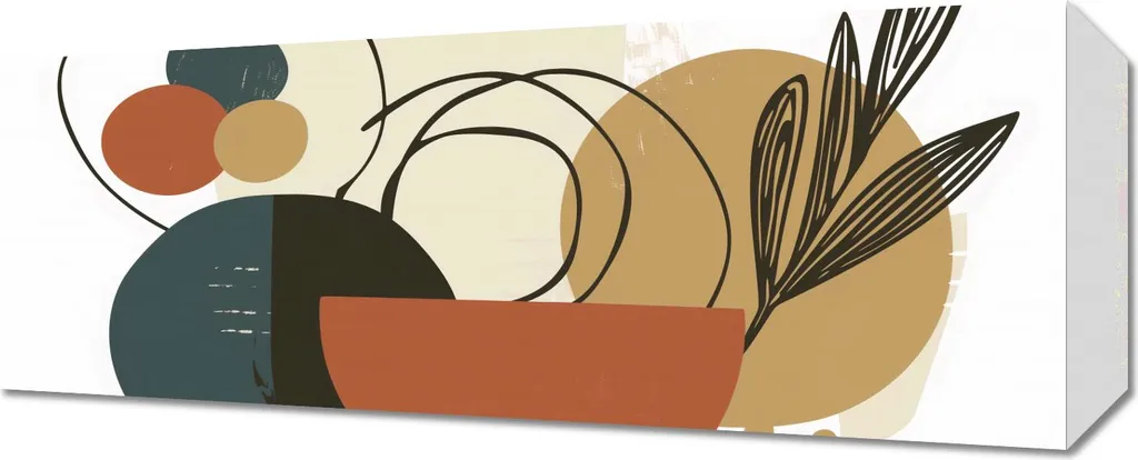 Décoration murale panoramique collage de plantes vertes format 50x20cm