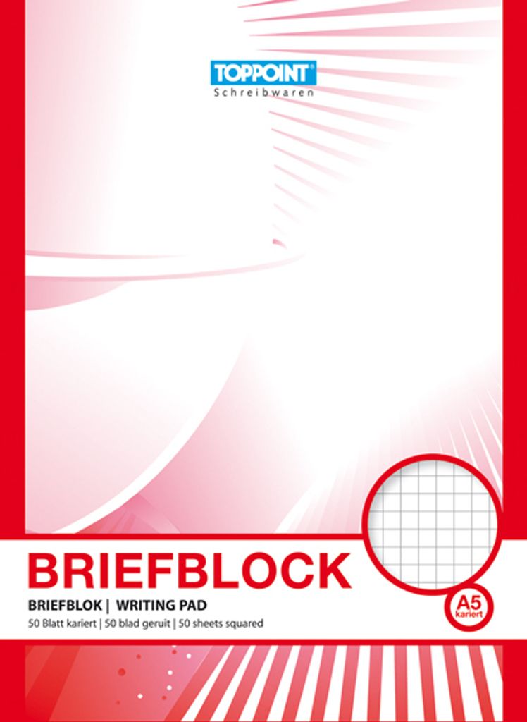 5 Briefblöcke Briefblock kariert DIN A5 Schreibblock