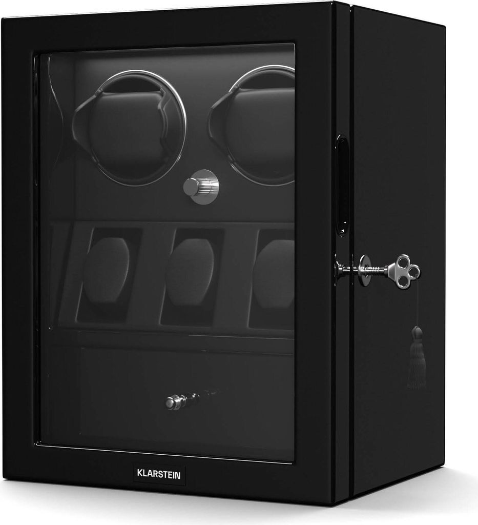 Klarstein ChronoVault Uhrenbeweger für 5 Uhren – Automatik-Uhrenbeweger mit Leisem Japanischem Motor, , 4 Rotationsmodi & 3 Richtungen, LED-Bele...