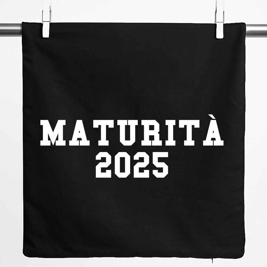 Huuraa Kissenbezug Maturità 2025 Abschluss Italien 40x40cm Black Baumwolle Dekokissenbezug Geschenkidee